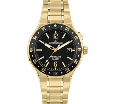 Jacques Lemans 1-2109GJ Hybromatic  Uhr Herren Edelstahl 10Bar